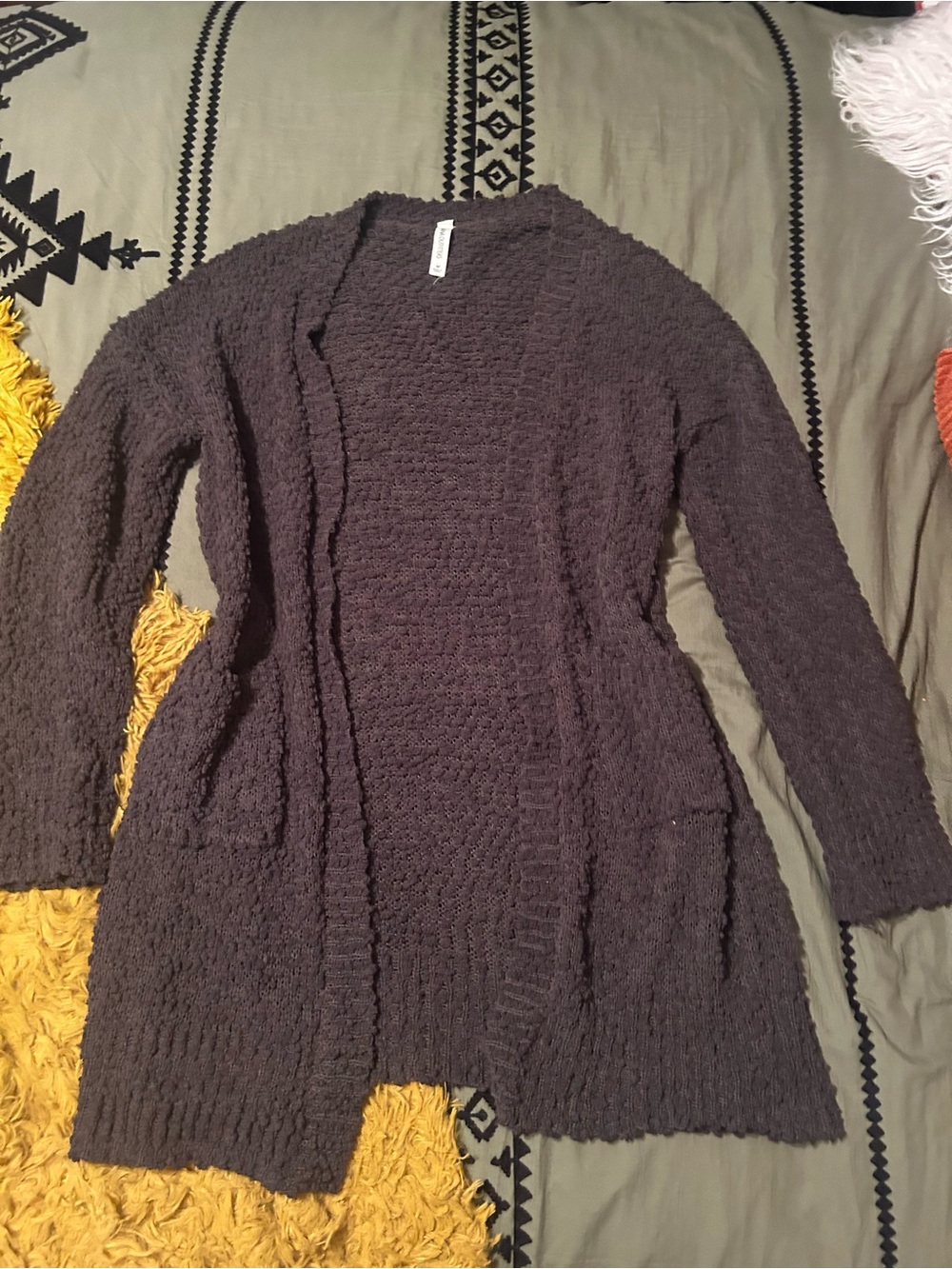 Cozy Open-Front Women's Cardigan Sweater - Black